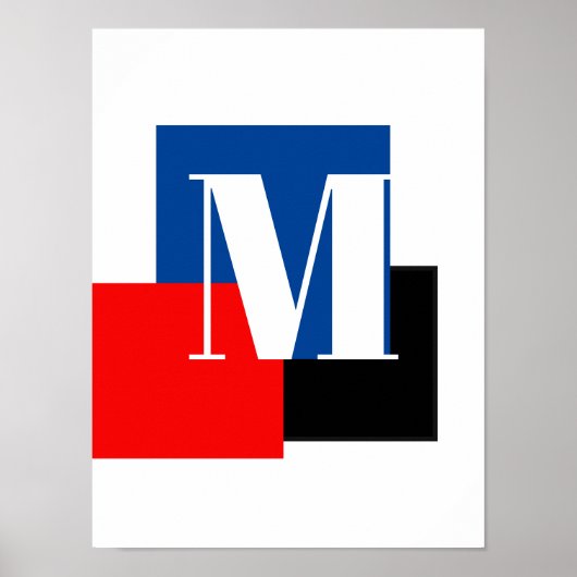Initiaal Letter Monogram Modern Stijlvol Poster (Voorkant)
