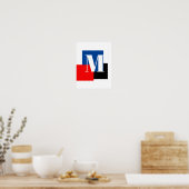 Initiaal Letter Monogram Modern Stijlvol Poster (Keuken)