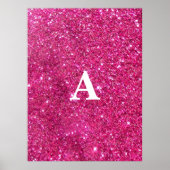 Initiaal Letter Monogram Modern Stijlvol Roze Poster (Voorkant)