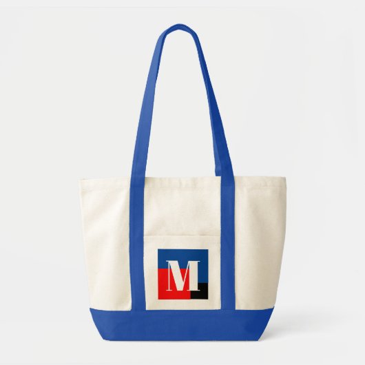 Initiaal Letter Monogram Modern Stijlvol Tote Bag (Voorkant)