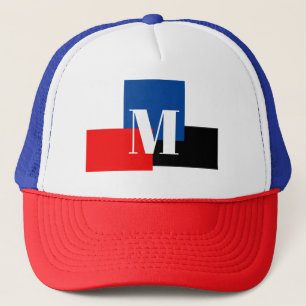 Initiaal Letter Monogram Modern Stijlvol Trucker Pet