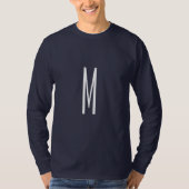 Initiaal Letter Monogram Modern Style Navy Blue T-shirt (Voorkant)