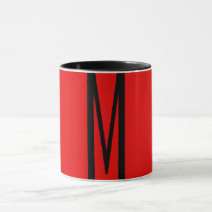 Initiaal Letter Monogram Modern Style Red Black Mok