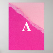Initiaal Letter Monogram Modern Stylist Roze Poster (Voorkant)