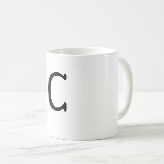 Initiaal Letter Monogram Moderne Stijl Koffie Mok (Voorkant rechts)