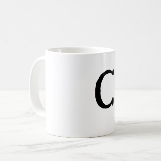 Initiaal Letter Monogram Moderne Stijl Koffie Mok (Voorkant links)