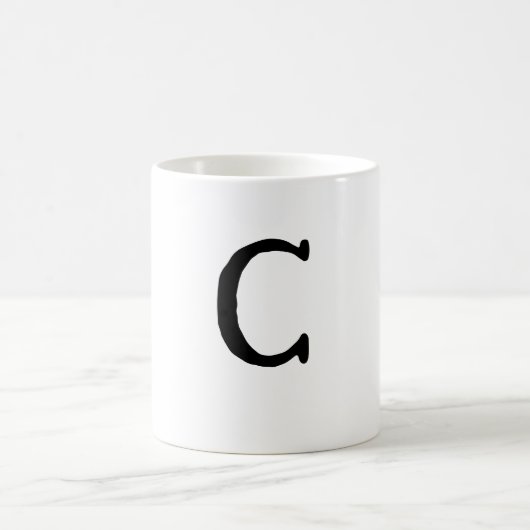 Initiaal Letter Monogram Moderne Stijl Koffie Mok (Center)