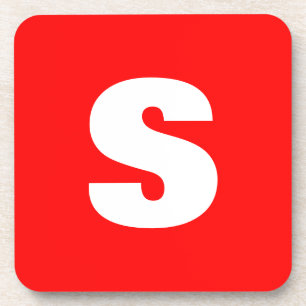 Initiaal Letter Monogram Moderne Stijl Rood Wit Bier Onderzetter