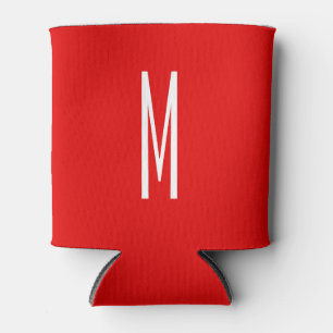 Initiaal Letter Monogram Moderne Stijl Rood Wit Blikjeskoeler