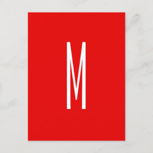 Initiaal Letter Monogram Moderne Stijl Rood Wit Briefkaart