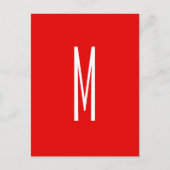 Initiaal Letter Monogram Moderne Stijl Rood Wit Briefkaart (Voorkant)