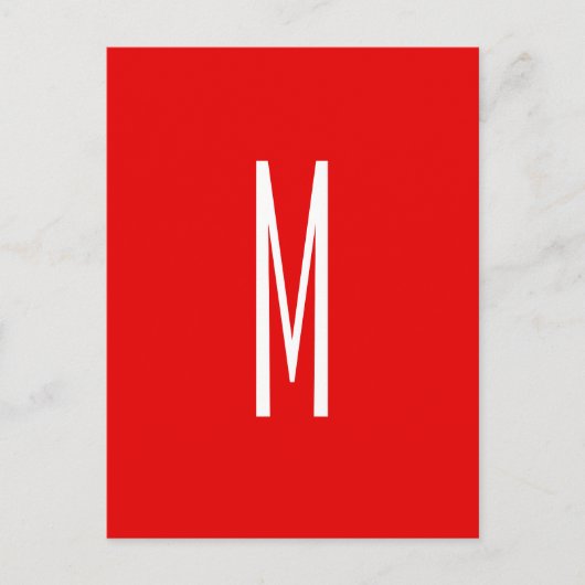 Initiaal Letter Monogram Moderne Stijl Rood Wit Briefkaart (Voorkant)