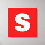 Initiaal Letter Monogram Moderne Stijl Rood Wit Canvas Afdruk (Voorkant)