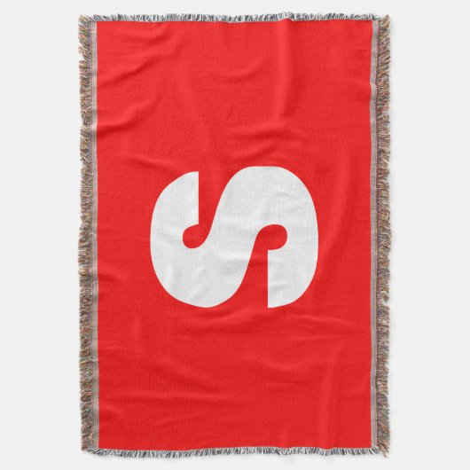 Initiaal Letter Monogram Moderne Stijl Rood Wit Deken (Voorkant Verticaal)