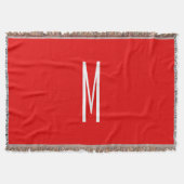 Initiaal Letter Monogram Moderne Stijl Rood Wit Deken (Voorkant)