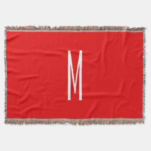 Initiaal Letter Monogram Moderne Stijl Rood Wit Deken