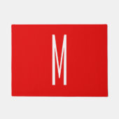 Initiaal Letter Monogram Moderne Stijl Rood Wit Deurmat (Voorkant)