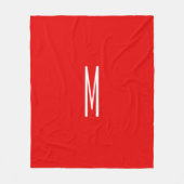 Initiaal Letter Monogram Moderne Stijl Rood Wit Fleece Deken (Voorkant)