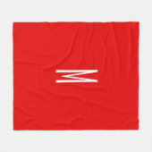 Initiaal Letter Monogram Moderne Stijl Rood Wit Fleece Deken (Voorkant (Horizontaal))