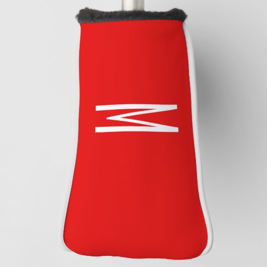 Initiaal Letter Monogram Moderne Stijl Rood Wit Golfheadcover (Draai 90)