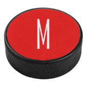 Initiaal Letter Monogram Moderne Stijl Rood Wit Hockey Puck (3/4)