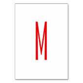 Initiaal Letter Monogram Moderne Stijl Rood Wit Kaart (Achterkant)