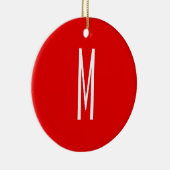 Initiaal Letter Monogram Moderne Stijl Rood Wit Keramisch Ornament (Rechts)