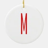 Initiaal Letter Monogram Moderne Stijl Rood Wit Keramisch Ornament (Achterkant)