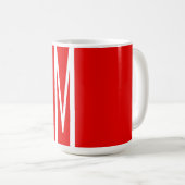 Initiaal Letter Monogram Moderne Stijl Rood Wit Koffiemok (Voorkant rechts)