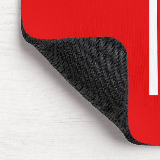 Initiaal Letter Monogram Moderne Stijl Rood Wit Muismat (Hoek)