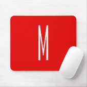 Initiaal Letter Monogram Moderne Stijl Rood Wit Muismat (Met muis)