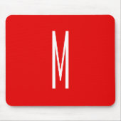 Initiaal Letter Monogram Moderne Stijl Rood Wit Muismat (Voorkant)