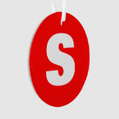 Initiaal Letter Monogram Moderne Stijl Rood Wit Ornament (voorkant)