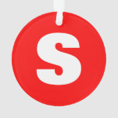 Initiaal Letter Monogram Moderne Stijl Rood Wit Ornament (achterkant)