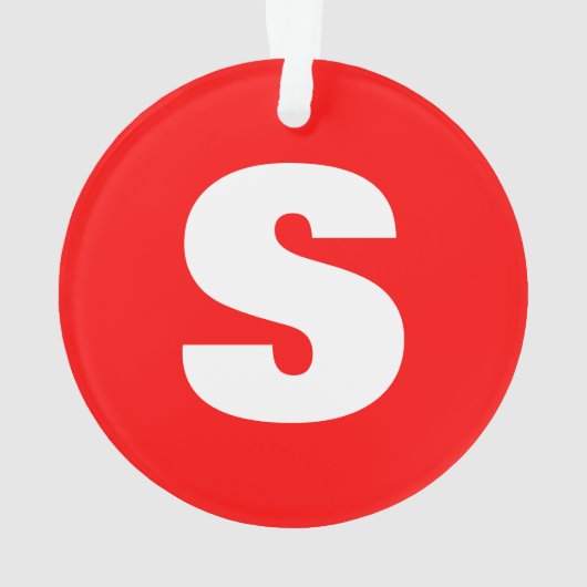 Initiaal Letter Monogram Moderne Stijl Rood Wit Ornament (achterkant)