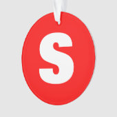 Initiaal Letter Monogram Moderne Stijl Rood Wit Ornament (voorkant)