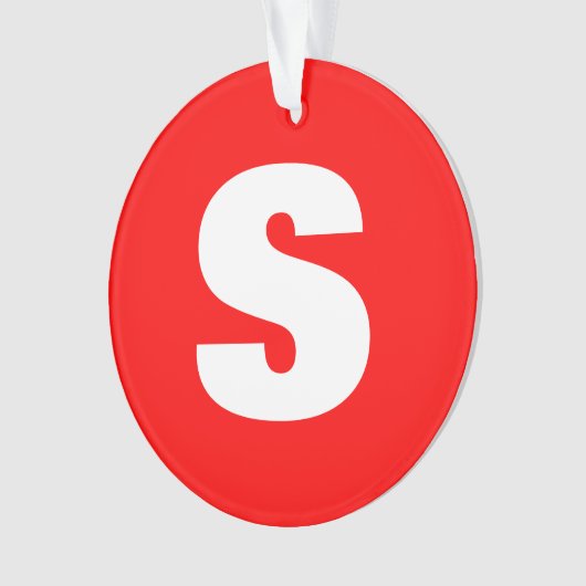 Initiaal Letter Monogram Moderne Stijl Rood Wit Ornament (voorkant)