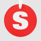 Initiaal Letter Monogram Moderne Stijl Rood Wit Ornament (voorkant)