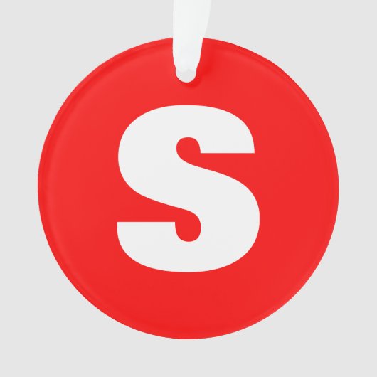 Initiaal Letter Monogram Moderne Stijl Rood Wit Ornament (voorkant)