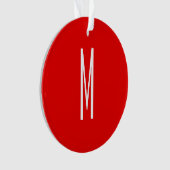 Initiaal Letter Monogram Moderne Stijl Rood Wit Ornament (voorkant)
