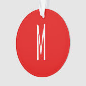 Initiaal Letter Monogram Moderne Stijl Rood Wit Ornament (voorkant)