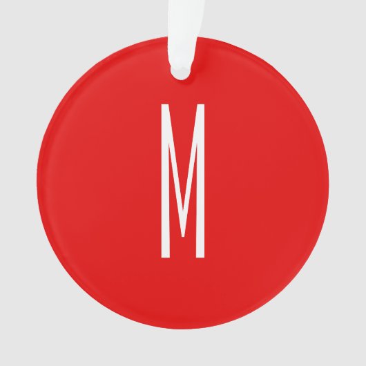 Initiaal Letter Monogram Moderne Stijl Rood Wit Ornament (voorkant)