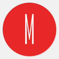 Initiaal Letter Monogram Moderne Stijl Rood Wit