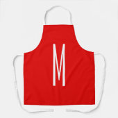 Initiaal Letter Monogram Moderne Stijl Rood Wit Schort (Voorkant)