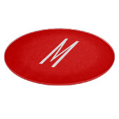 Initiaal Letter Monogram Moderne Stijl Rood Wit Snijplank (Hoek)