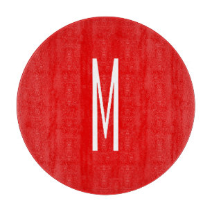 Initiaal Letter Monogram Moderne Stijl Rood Wit Snijplank