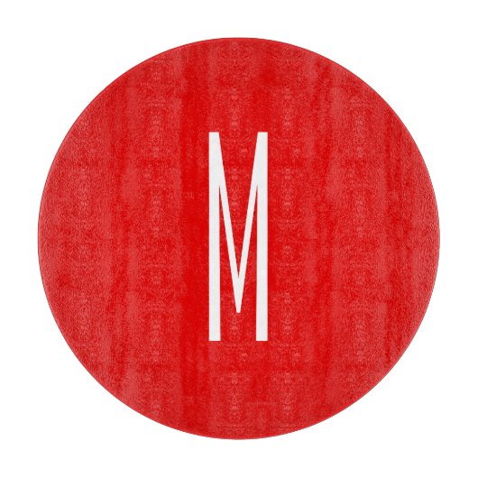 Initiaal Letter Monogram Moderne Stijl Rood Wit Snijplank (Voorkant)