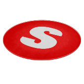 Initiaal Letter Monogram Moderne Stijl Rood Wit Snijplank (Hoek)