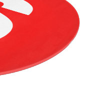 Initiaal Letter Monogram Moderne Stijl Rood Wit Snijplank (Hoek)