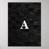 Initiaal Letter Monogram Moderne Stijlvolle Zwarte Poster (Voorkant)